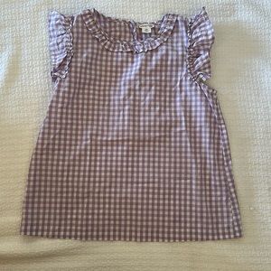 Crewcuts Girl’s Light Purple and White Plaid Blouse